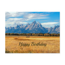 Montanhas de Campo Dourado Bonito de Aniversário