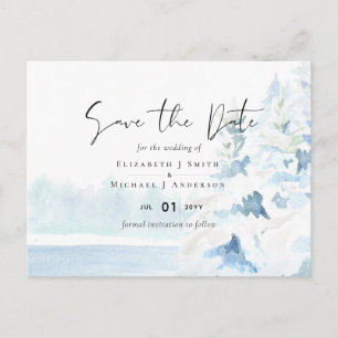 Cartão Postal Montanhas de neve do orçamento das árvores de inve