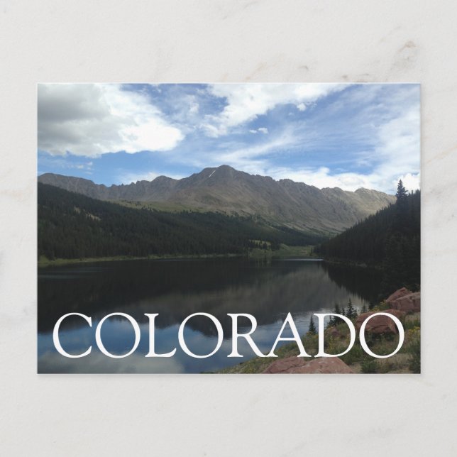 Cartão Postal Montanhas do Colorado e Lago (Frente)