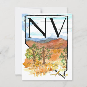 Cartão Postal Montanhas do Deserto de Nevada Juniper Trees Souve