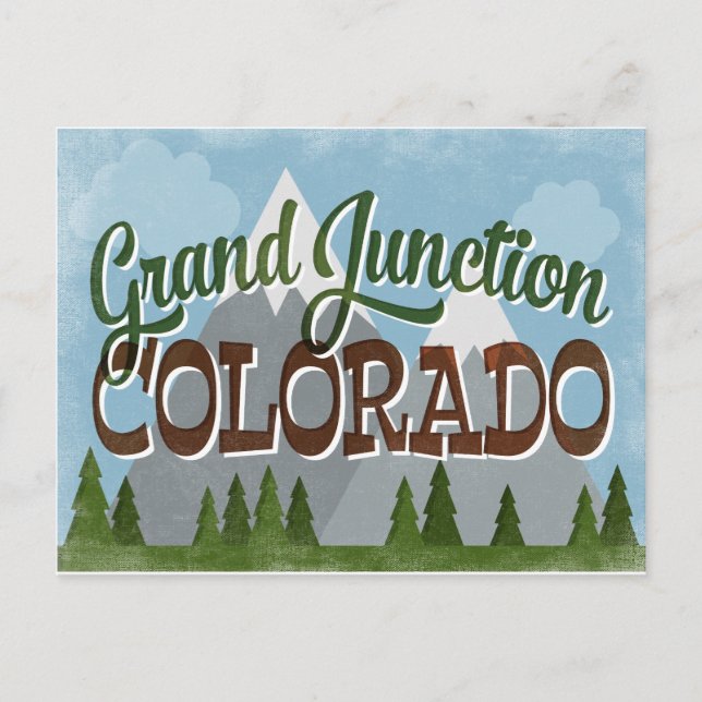 Cartão Postal Montanhas Grand Junction Colorado Snowy (Frente)