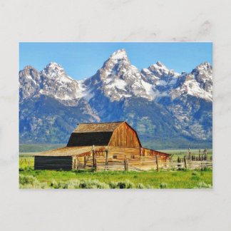 Cartão Postal Montanhas grandes de Tetons dos celeiros