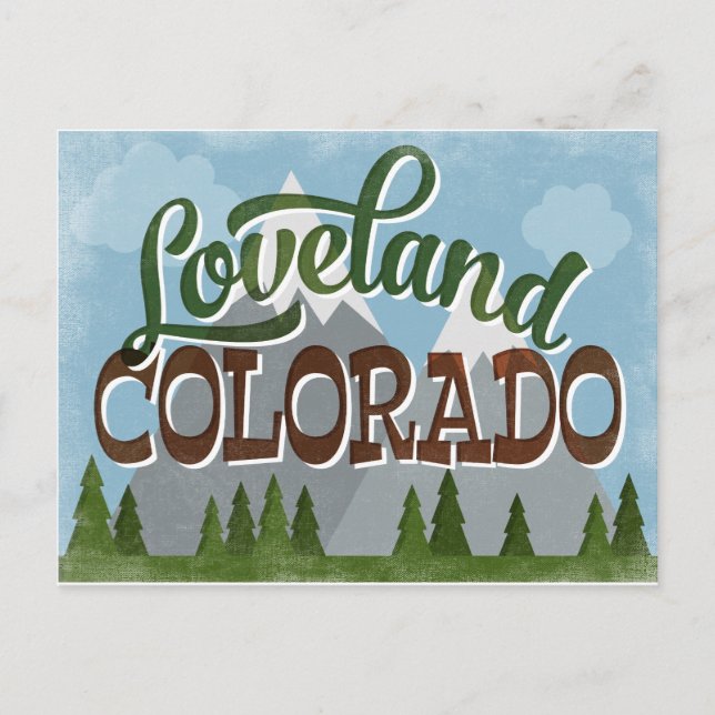 Cartão Postal Montanhas Loveland Colorado Snowy (Frente)