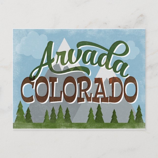 Cartão Postal Montanhas Nevadas de Arvada Colorado (Frente)
