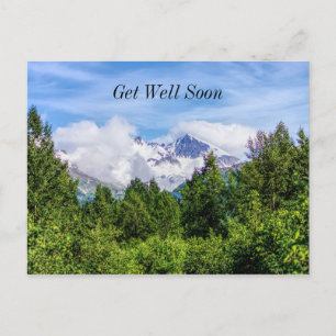 Cartão Postal Montanhas Nevadas de Kenai Fjords Melhoras Logo