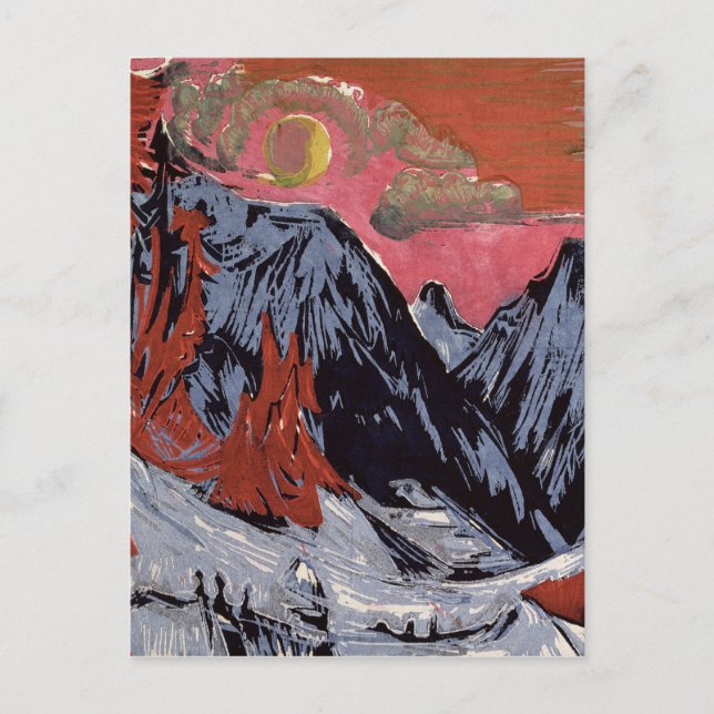 Cartão Postal Montanhas no inverno de 1919 (Frente)