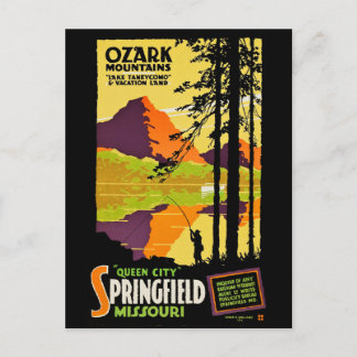 Cartão Postal Montanhas Ozark e Springfield, Missouri