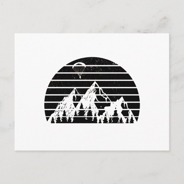 Cartão Postal Montanhas Parapente | Oferta de Paraglider para es (Frente)