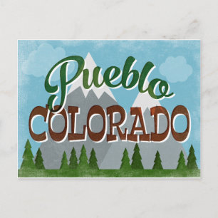 Cartão Postal Montanhas Pueblo Colorado Snowy