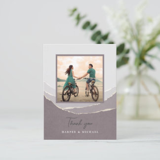Cartão Postal montanhas rasas de papel obrigado de casamento