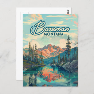 Cartão Postal Montanhas Rochosas Bozeman Montana Vintage