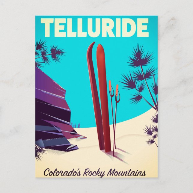 Cartão Postal Montanhas Rochosas Telluride Ski (Frente)