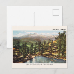 Cartão Postal Montanhas Rocky, Colorado LONGS PEAK GEM LAKE