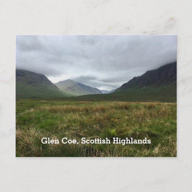 Cartão Postal Montanhas Românticas de Glen Coe Highlands Escoces (Frente)