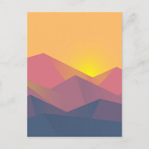 Cartão Postal Montanhas Russas Minimalista Geométrico