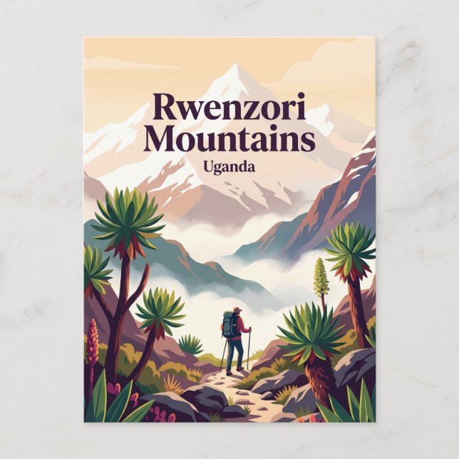 Cartão Postal Montanhas Rwenzori Uganda (Frente)