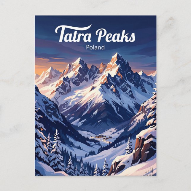 Cartão Postal Montanhas Tatra Polônia (Frente)