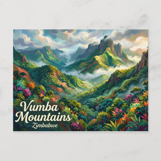 Cartão Postal Montanhas Vumba Zimbábue (Frente)