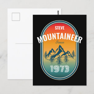 Cartão Postal Montanhista Personalizar Aniversário Vintage