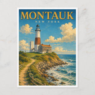 Cartão Postal Montauk Nova York Farol de Montauk GeoSaga