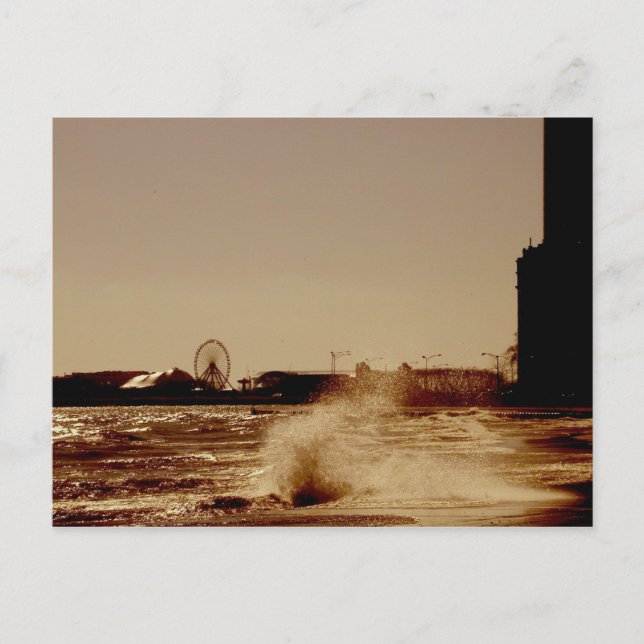 Cartão Postal Monte a roda de Ferris no cais do marinho em (Frente)