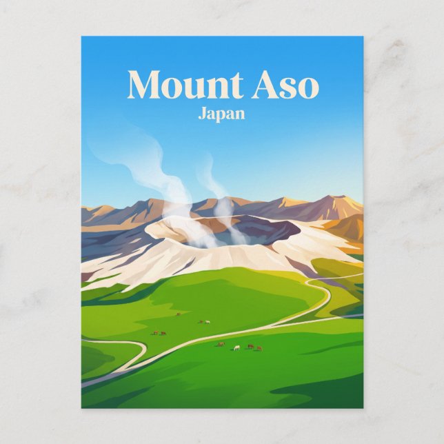 Cartão Postal Monte Aso Japão (Frente)