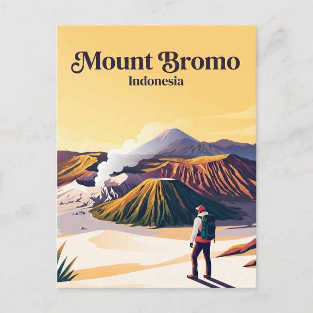 Cartão Postal Monte Bromo Indonésia (Frente)