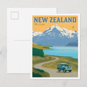 Cartão Postal Monte Cook Nova Zelândia Viagens Antigas