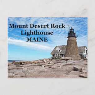 Cartão Postal Monte Desert Rock Lighthouse, Cartão-postal Maine
