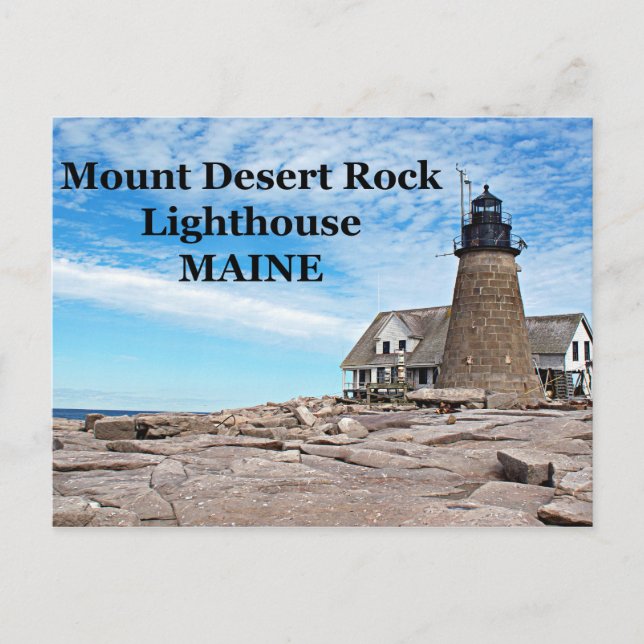 Cartão Postal Monte Desert Rock Lighthouse, Cartão-postal Maine (Frente)