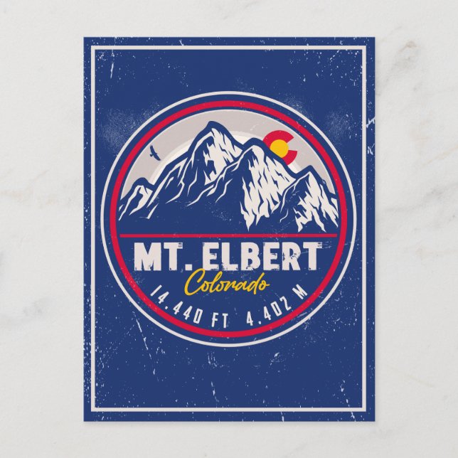 Cartão Postal Monte Elbert Monte Elbert 14ers Retro Sunset (Frente)