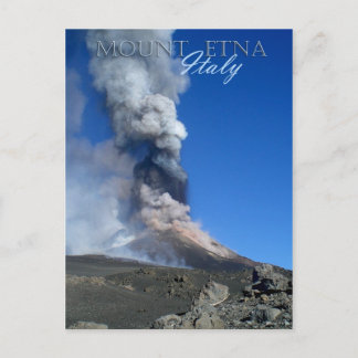 Cartão Postal Monte Etna - erupção vulcânica