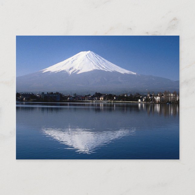 Cartão Postal Monte Fuji e reflexo no lago Kawaguchi, Japão (Frente)