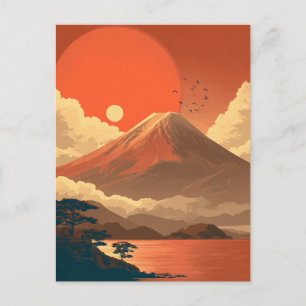 Cartão Postal Monte Fuji Japão vintage