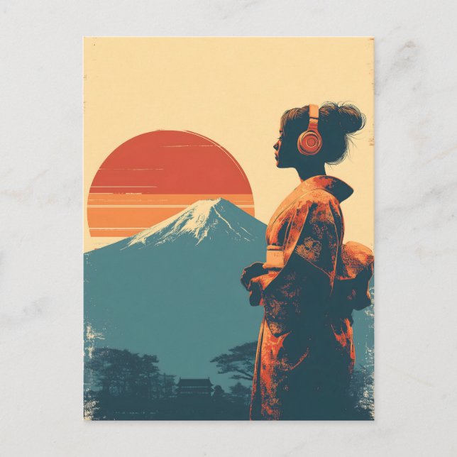Cartão Postal Monte Fuji vintage (Frente)