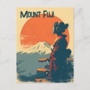Cartão Postal Monte Fuji vintage