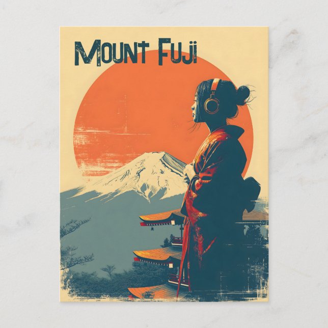 Cartão Postal Monte Fuji vintage (Frente)