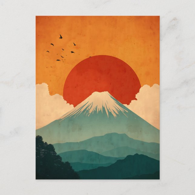 Cartão Postal Monte Fuji vintage (Frente)