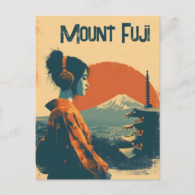 Cartão Postal Monte Fuji vintage (Frente)