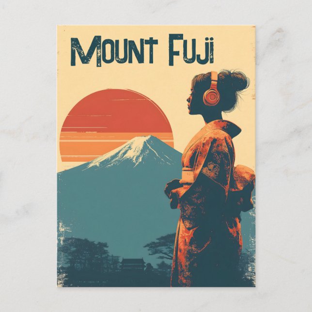 Cartão Postal Monte Fuji vintage (Frente)