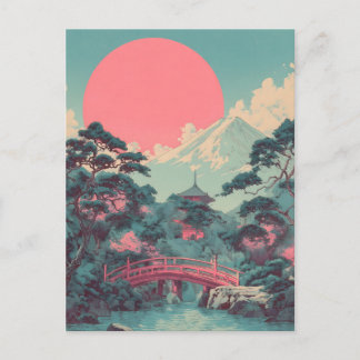 Cartão Postal Monte Fuji vintage