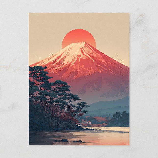 Cartão Postal Monte Fuji vintage (Frente)