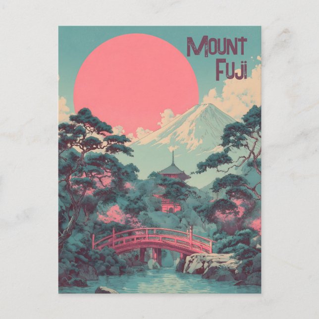 Cartão Postal Monte Fuji vintage (Frente)