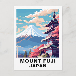 Cartão Postal Monte Fuji Vintage, Viagem Japão