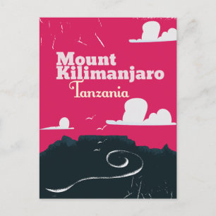 Cartão Postal Monte Kilimanjaro pôster de desenho animado vintag