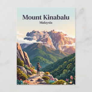 Cartão Postal Monte Kinabalu Malásia
