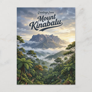 Cartão Postal Monte Kinabalu Malásia