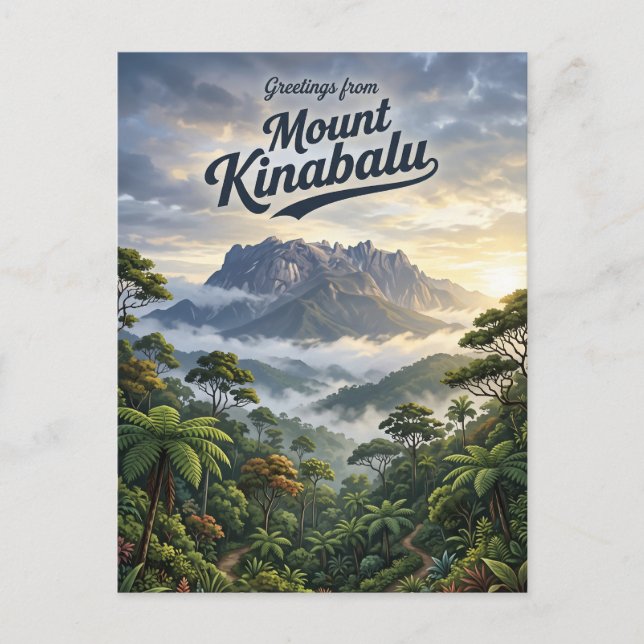 Cartão Postal Monte Kinabalu Malásia (Frente)