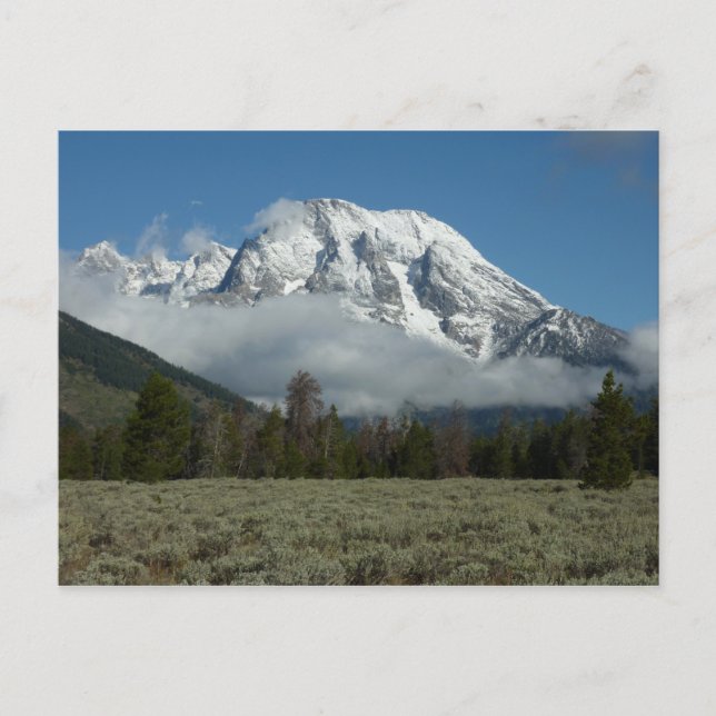 Cartão Postal Monte Moran e Nuvens no Grand Teton (Frente)