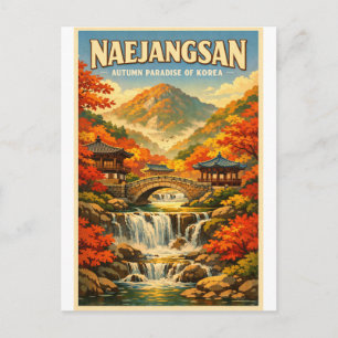 Cartão Postal Monte Naejangsan, Coreia do Sul, em um clássico